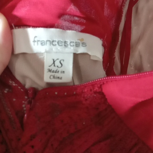 Francescas red spaghetti strap red dress small - Picture 10 of 10